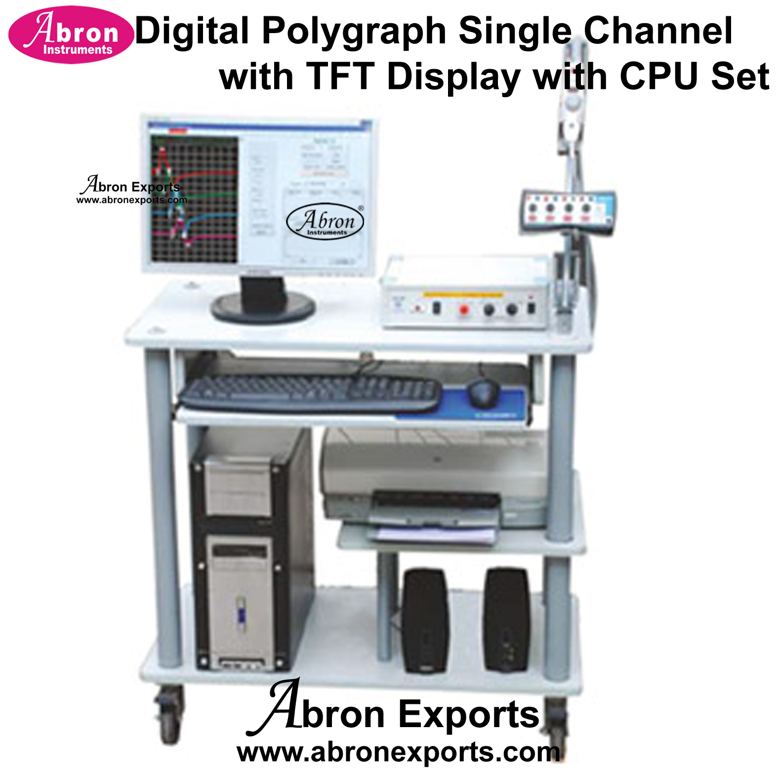 Polygraph Digital With Multi Channel With Software Connecting Cables Electrodes Truth Lie Detector Abron ABM-2501PM 